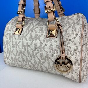 Michael Kors Collection Cream and Tan Shoulder Bag